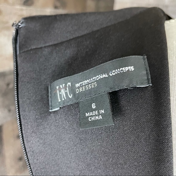 INC Mock-Neck Sequin-Lace Dress Black/Gold Sz 10 - Picture 11 of 16